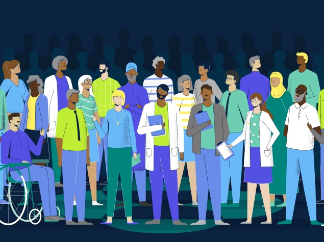 Ilustración de un grupo de profesionales sanitarios